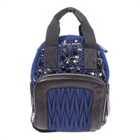 藍色 Matelasse 帆布 後背包【MIU MIU 繆繆】