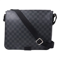 黑色 棋盤格帆布 District MM 斜背郵差包【LOUIS VUITTON LV 路易威登】 N41272