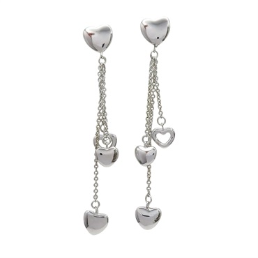 18K白金 925純銀 多心形垂墜耳環【Tiffany & Co 蒂芬妮】