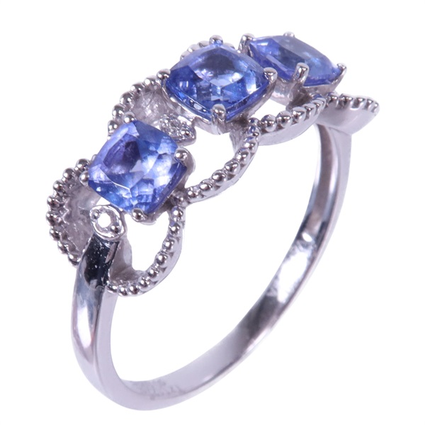 18K白金 坦桑石 鑽石 戒指【JEWELRY 無品牌珠寶】 Tanzanite 3.1g
