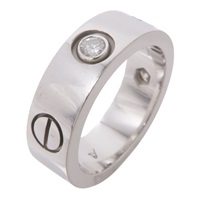 18K白金 鑽石 Love 戒指 48【Cartier 卡地亞】