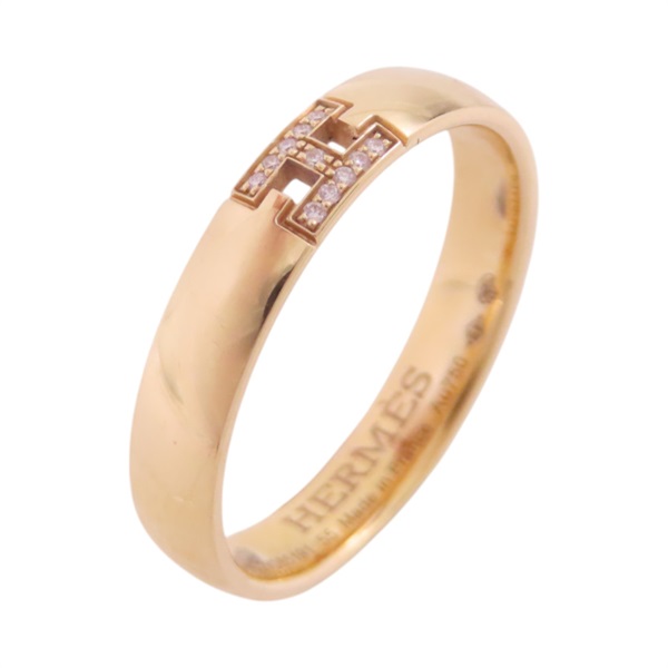 18K玫瑰金 鑽石 Ever Herakles 戒指 55【HERMES 愛馬仕】