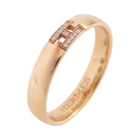 18K玫瑰金 鑽石 Ever Herakles 戒指 55【HERMES 愛馬仕】