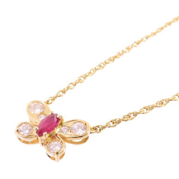 0.22ct紅寶石 0.33ct鑽石 18K黃金 項鍊【JEWELRY 無品牌珠寶】 Ruby 3.3g