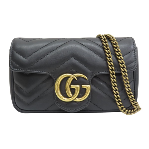 黑色牛皮 Marmont Mini Flap 肩背包 476433【GUCCI 古馳】 476433/BK