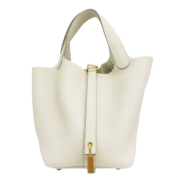 奶油白 TC牛皮 Picotin Lock 18 手提包 Y刻 金扣【HERMES 愛馬仕】 Y刻印 Nata/GHW