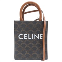 棕色 Triomphe 帆布 Mini Vertical Cabas 兩用包【CELINE 賽琳】 194372BZK.04RU