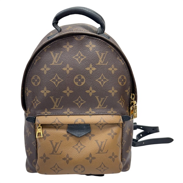 棕色 原花 Reverse帆布 Palm Springs PM 後背包【LOUIS VUITTON LV 路易威登】 M41560