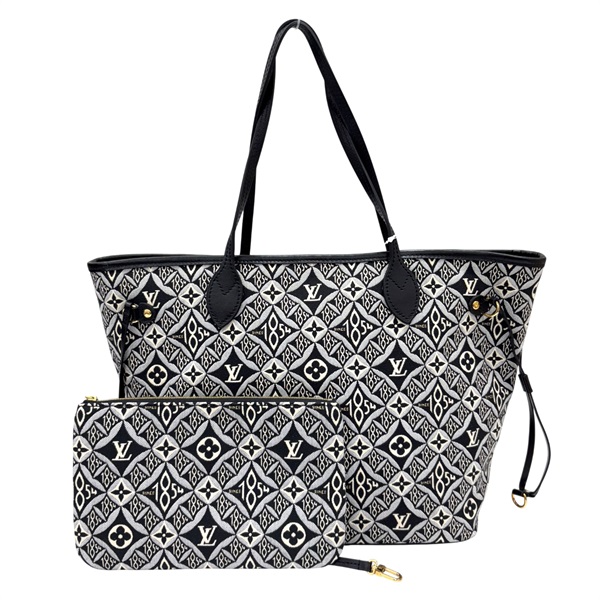 黑色 原花 Jacquard帆布 Neverfull MM 托特包 肩背包【LOUIS VUITTON LV 路易威登】 M57230