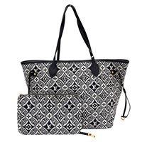 黑色 原花 Jacquard帆布 Neverfull MM 托特包 肩背包【LOUIS VUITTON LV 路易威登】 M57230