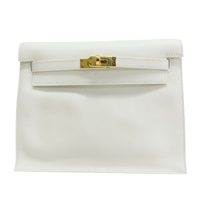 白色 Evercolor牛皮 Kelly Danse 肩背包 B刻 金釦【HERMES 愛馬仕】