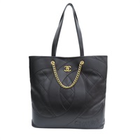 黑色牛皮 兩用包 金扣【CHANEL 香奈兒】 BK