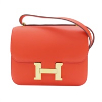 紅色 Swift牛皮 CONSTANCE mini 肩背包 金扣 Z刻【HERMES 愛馬仕】 Z刻印 Feu/GHW