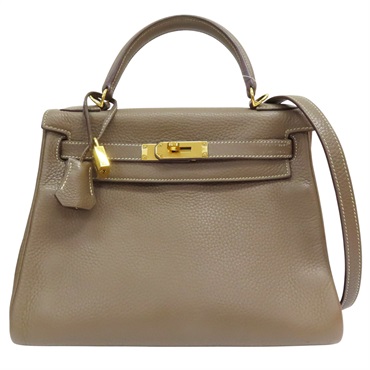 大象灰 Taurillon牛皮 Kelly 28 凱莉包 兩用包 T刻 金釦【HERMES 愛馬仕】