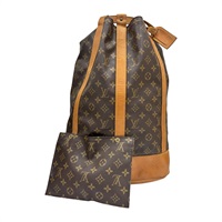 棕色 原花帆布 Randonnee GM 肩背包【LOUIS VUITTON LV 路易威登】 M42244