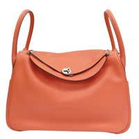 火烈鳥粉 Evercolor牛皮 Lindy 34 肩背包 T刻 銀釦【HERMES 愛馬仕】