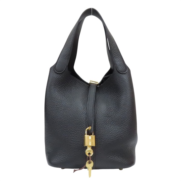 黑色 TC牛皮 Picotin Lock 22 手提包 金扣 B刻【HERMES 愛馬仕】