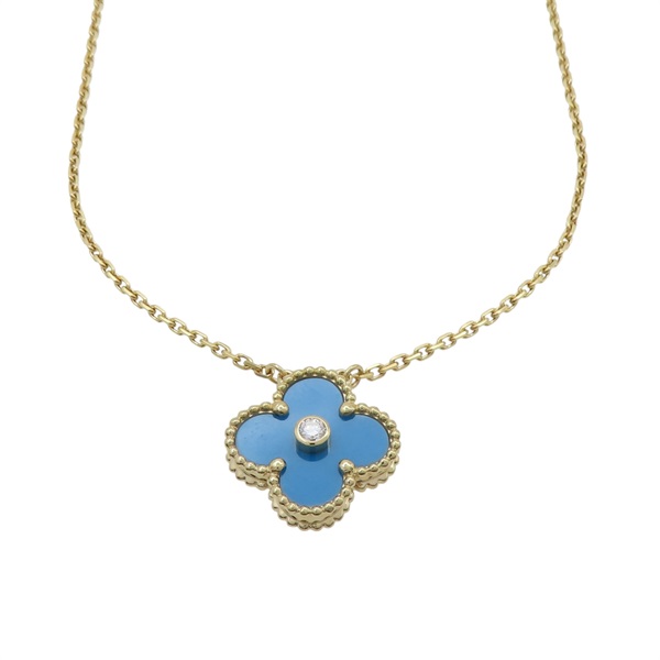 18K黃金 陶瓷四葉草  Vintage Alhambra 項鍊【Van Cleef ＆ Arpels 梵克雅寶】VCARP46000 VCARP46000