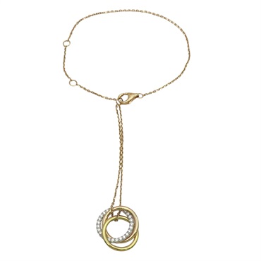 18K 三色三金 鑽石 Trinity 墜飾 手鍊【Cartier 卡地亞】 B6059017