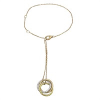 18K 三色三金 鑽石 Trinity 墜飾 手鍊【Cartier 卡地亞】 B6059017