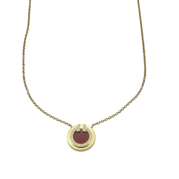 18K黃金 紅玉髓 鑽石 T 項鍊【Tiffany & Co 蒂芬妮】 67467701