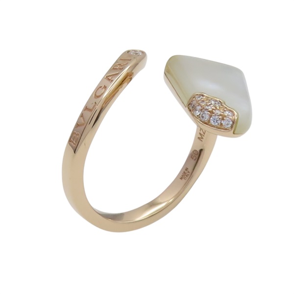 18K玫瑰金 母貝 鑽石 Gelati 戒指 50【BVLGARI 寶格麗】 AN858014