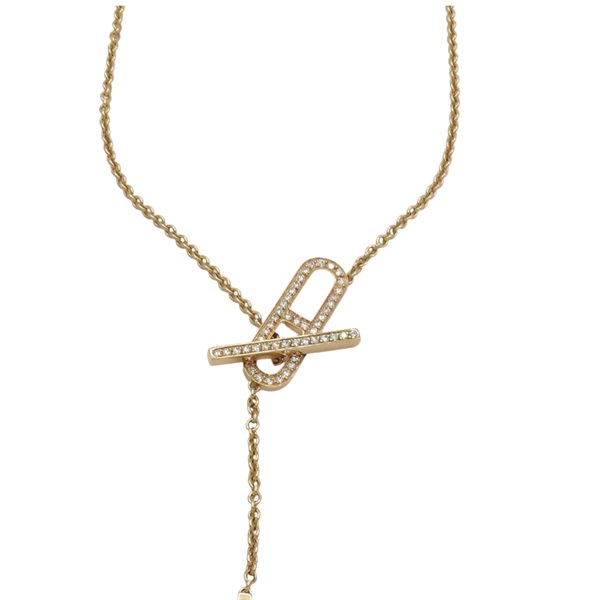 18K玫瑰金 鑽石 Ever Chaine d'ancre Lariat 項鍊【HERMES 愛馬仕】 H118341B