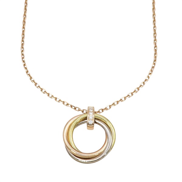 18K 三色三金 鑽石 Trinity 墜飾 項鍊【Cartier 卡地亞】 B7058700