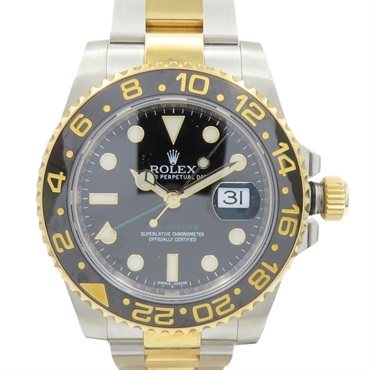 黑色錶盤 18K黃金 不鏽鋼 GMT-MASTER II 腕錶【ROLEX 勞力士】 116713LN