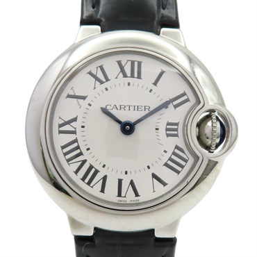 白色錶盤 黑色皮帶 Ballon Bleu 腕錶【Cartier 卡地亞】 W69018Z4