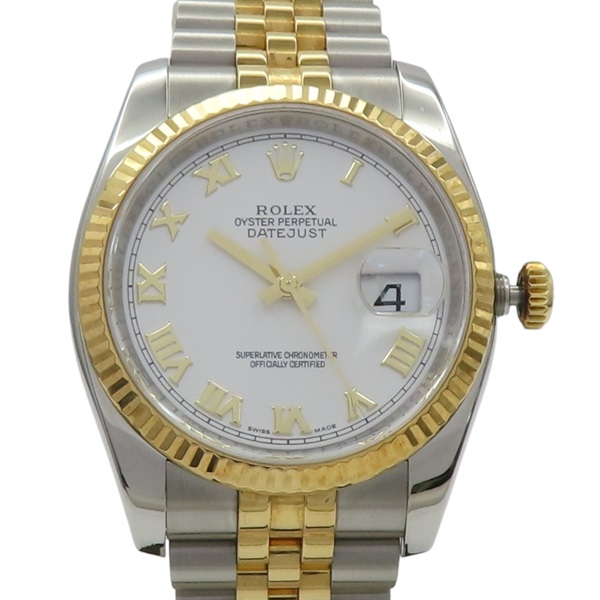 白色錶盤 18K黃金 不鏽鋼 Datejust 36 腕錶【ROLEX 勞力士】 116233