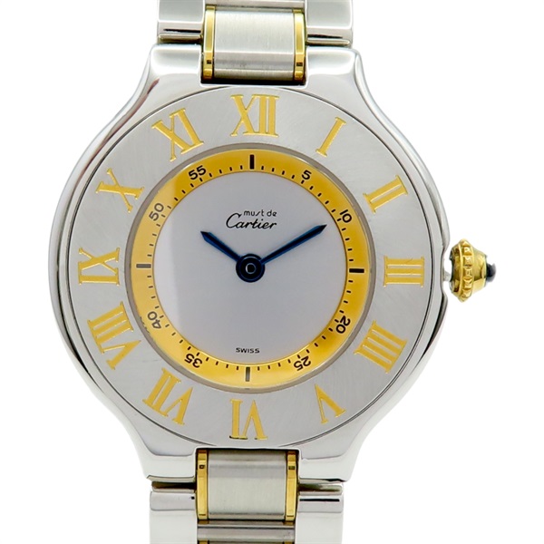 白色錶盤 18K黃金 不鏽鋼 21 Must de Cartier 腕錶【Cartier 卡地亞】 W10073R6