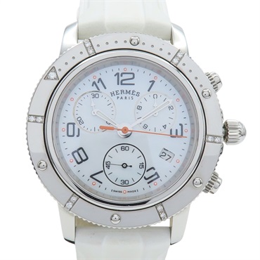 母貝錶盤 膠帶 不鏽鋼 Clipper Chrono 腕錶【HERMES 愛馬仕】 035371WW00