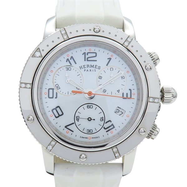 母貝錶盤 膠帶 不鏽鋼 Clipper Chrono 腕錶【HERMES 愛馬仕】 035371WW00
