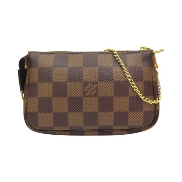 棕色 棋盤格帆布 Mini Pochette Accessoires 手提包【LOUIS VUITTON LV 路易威登】 N58009