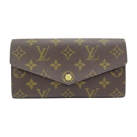 棕色 原花帆布 Sarah 扣式 長夾【LOUIS VUITTON LV 路易威登】 M60531