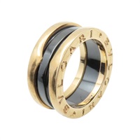 18K玫瑰金 黑色陶瓷 B.zero1 戒指 48【BVLGARI 寶格麗】