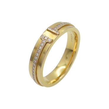 18K黃金 鑽石 T Narrow 戒指.【Tiffany & Co 蒂芬妮】