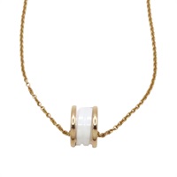 18K玫瑰金 白色陶瓷 B.zero1 項鍊【BVLGARI 寶格麗】