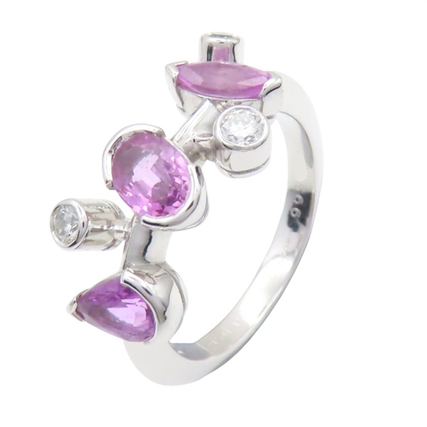 粉紅藍寶石 Pt950鉑金 Meli Melo 戒指 49【Cartier 卡地亞】