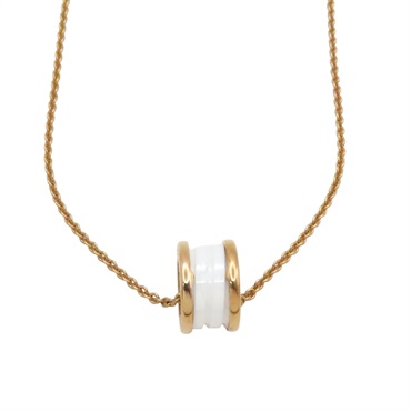 18K玫瑰金 白色陶瓷 B-zero1 項鍊【BVLGARI 寶格麗】