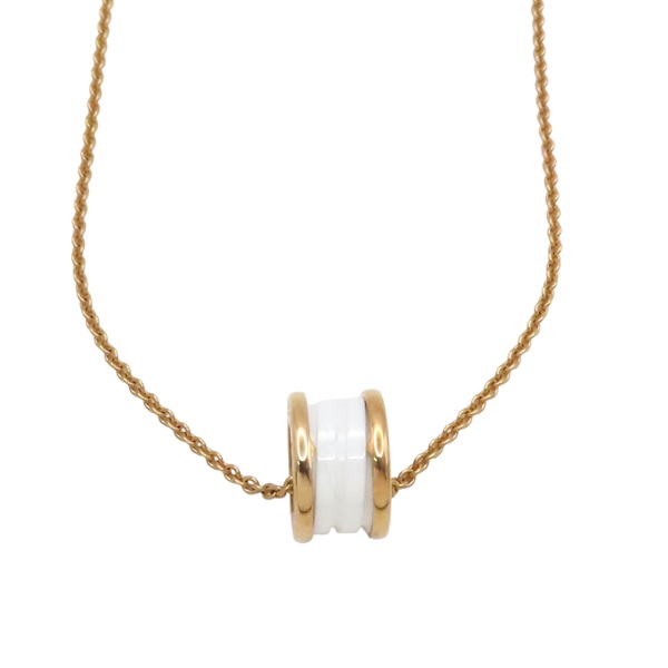 18K玫瑰金 白色陶瓷 B-zero1 項鍊【BVLGARI 寶格麗】