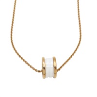 18K玫瑰金 白色陶瓷 B-zero1 項鍊【BVLGARI 寶格麗】