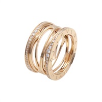 18K玫瑰金 鑽石 B-zero1 ring Legend 戒指 56【BVLGARI 寶格麗】