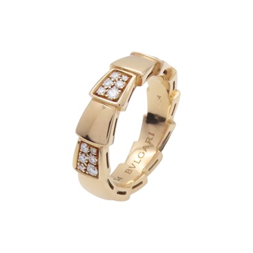 18K玫瑰金 鑽石 Serpenti Viper 戒指【BVLGARI 寶格麗】 353301