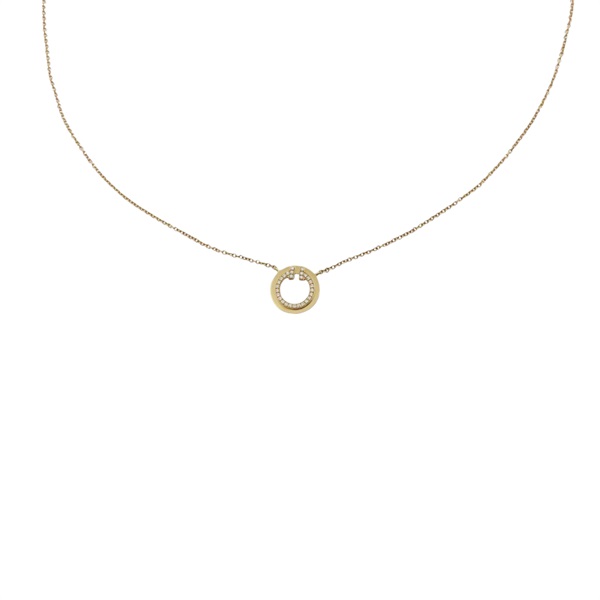 T系列 鑽石母貝圓形吊墜項鍊 18K黃金【Tiffany & Co 蒂芬妮】 67467582
