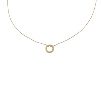 T系列 鑽石母貝圓形吊墜項鍊 18K黃金【Tiffany & Co 蒂芬妮】 67467582