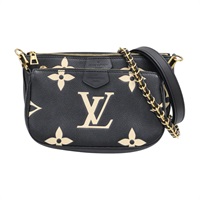 黑色 原花 牛皮 壓紋 Multi Pochette Accessoires 肩背包【LOUIS VUITTON LV 路易威登】 M45777