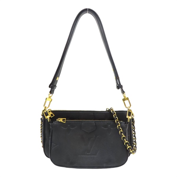 黑色 原花壓紋牛皮 Multi Pochette Accessoires 肩背包【LOUIS VUITTON LV 路易威登】 M80399