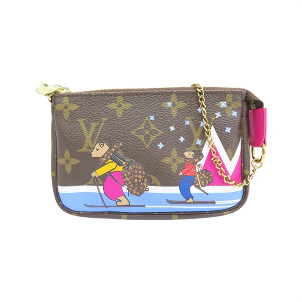棕色 原花帆布 Christmas Mini Pochette Accessoires 手提包【LOUIS VUITTON LV 路易威登】 M67769